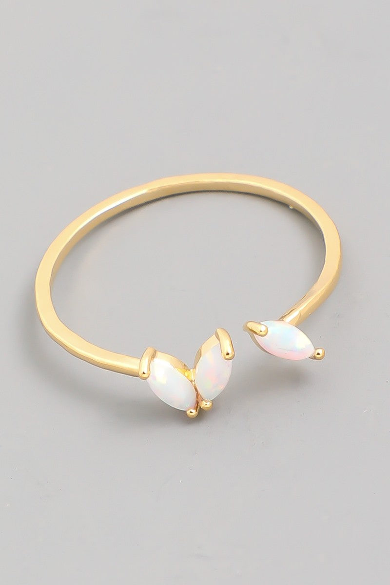 Delicate Opal Fashion Open Ring in Gold