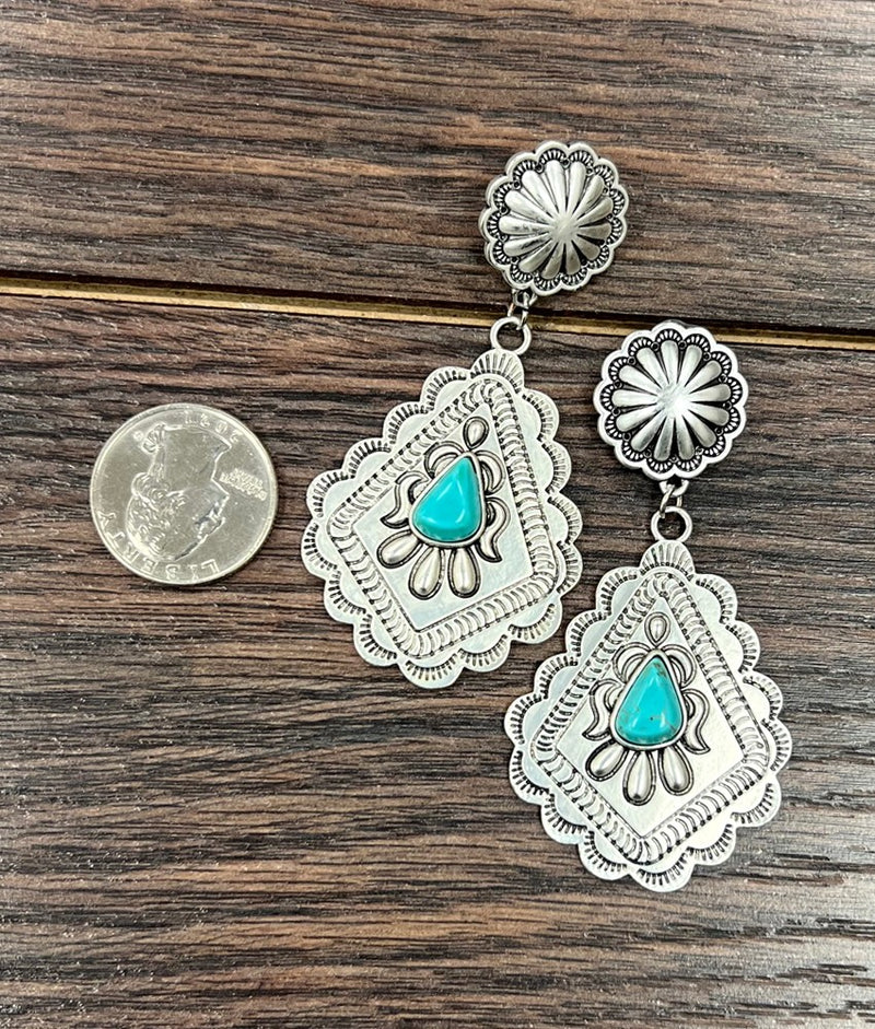 Concho Turquoise Post Earrings