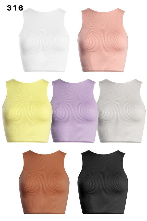 Thick Rib Crop Tank (One Size - 6 colors)