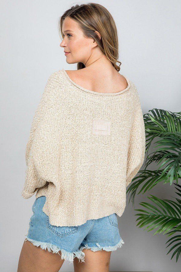 RESTOCK - Slouchy Cropped Sweater in Oatmeal