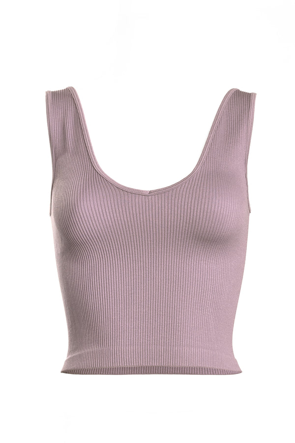 Thick Rib Vneck Tank (One size - 5 colors)