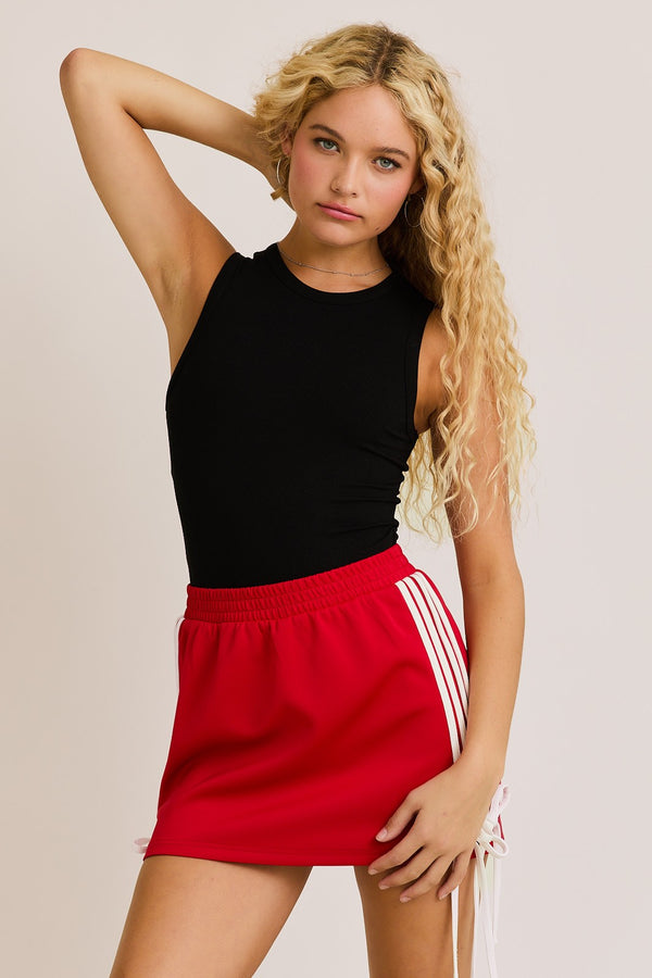 Round Neck Sleeveless Bodysuit in Black