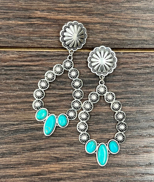 Concho Turquoise Post Earrings