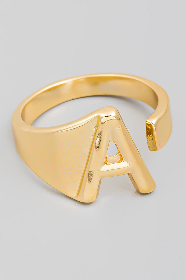 Initial Letter Open Ring in Gold