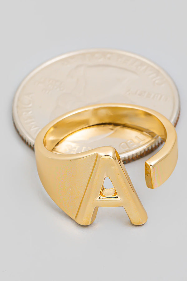 Initial Letter Open Ring in Gold