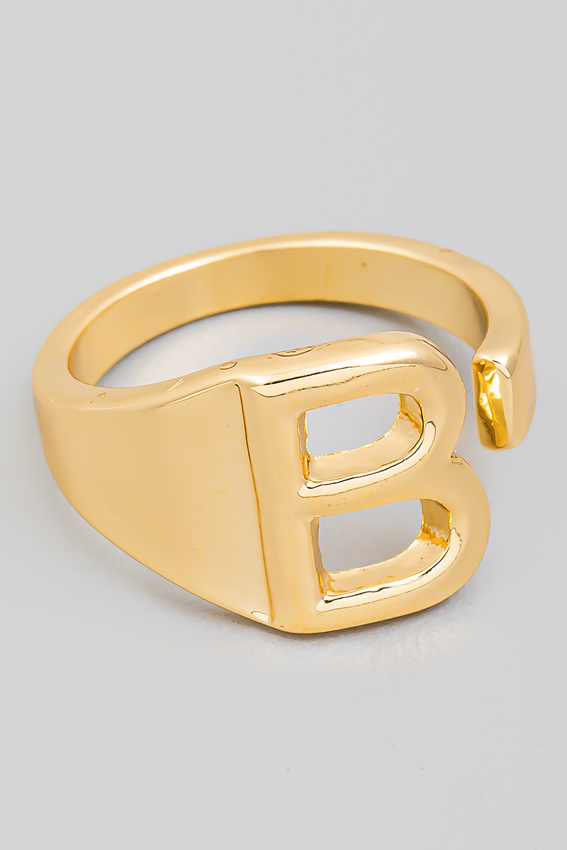 Initial Letter Open Ring in Gold