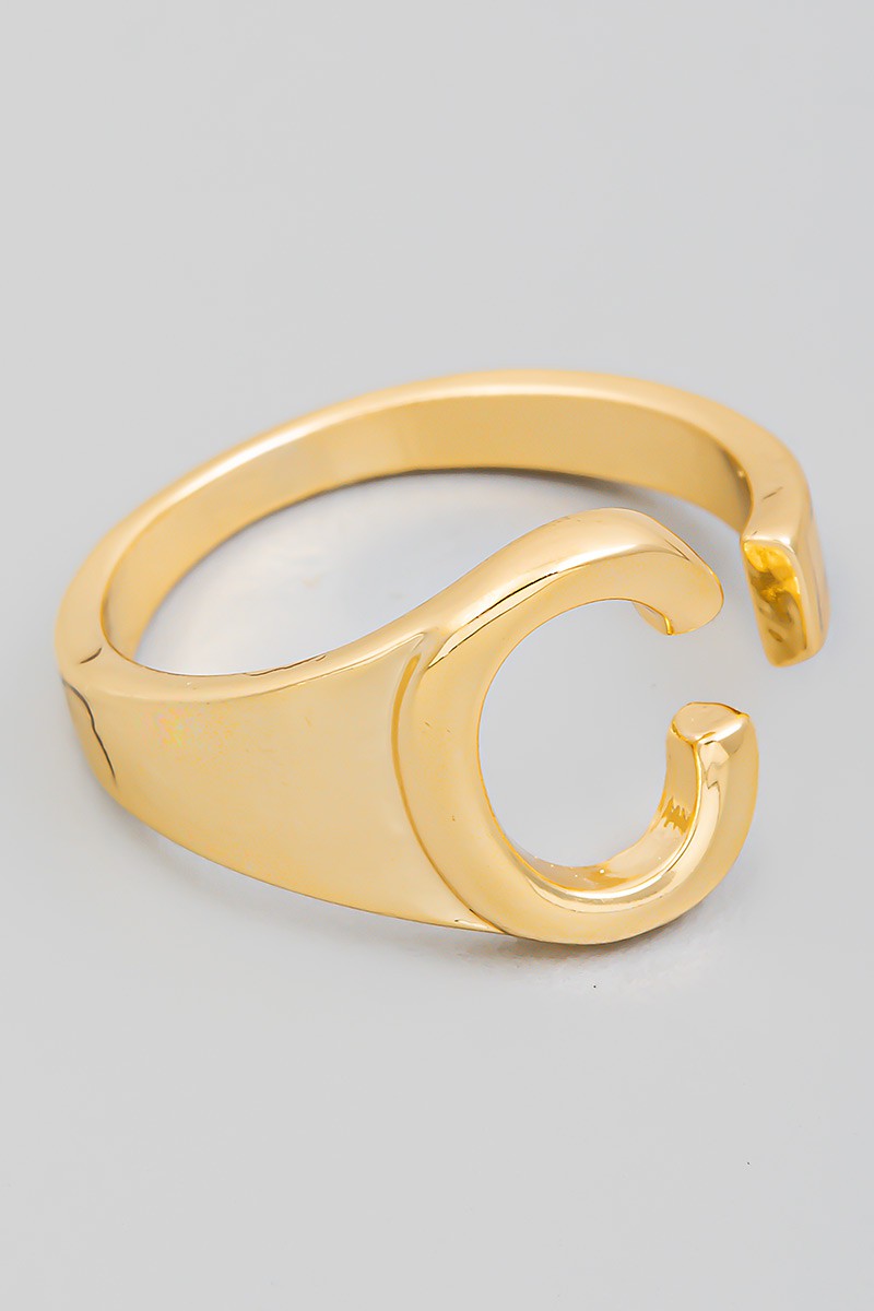 Initial Letter Open Ring in Gold