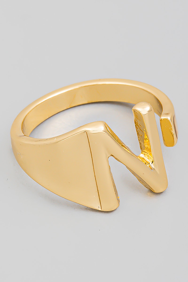 Initial Letter Open Ring in Gold