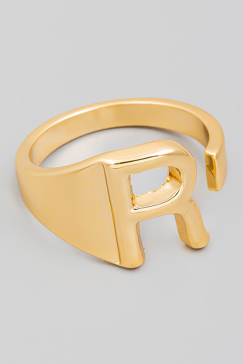 Initial Letter Open Ring in Gold