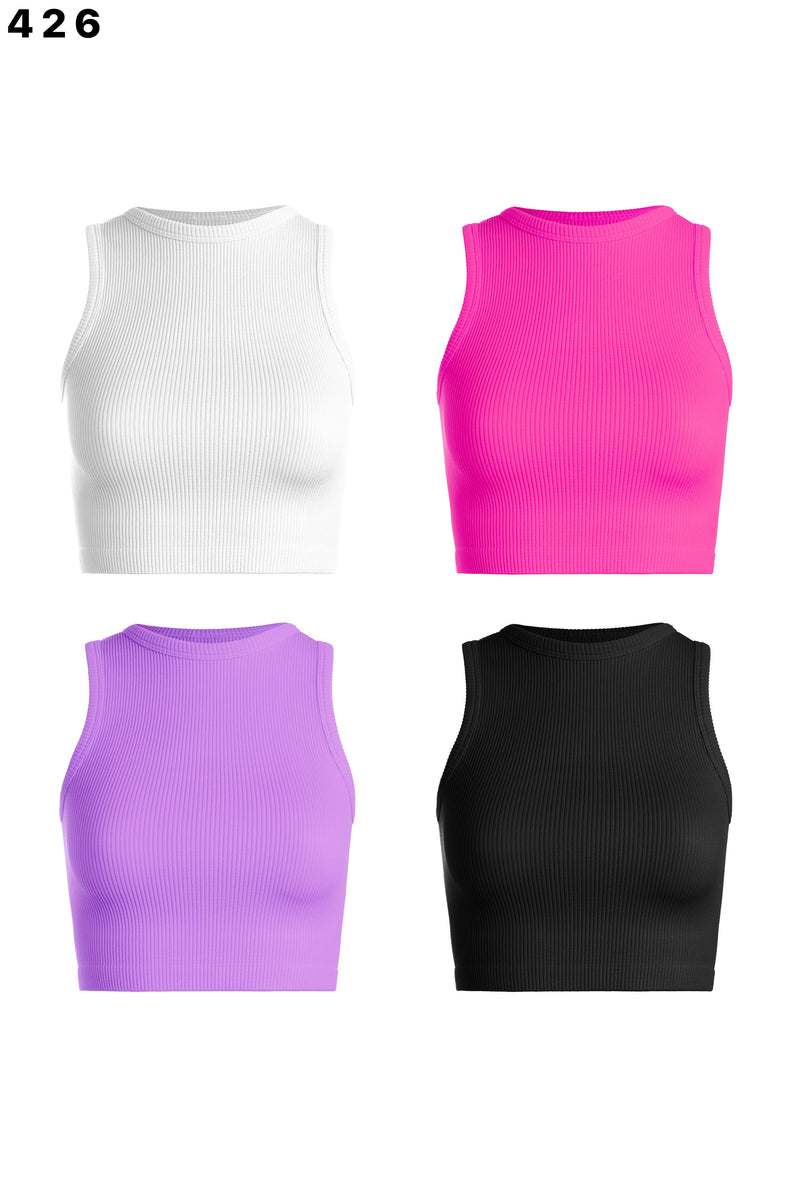 Thick rib crop tank (One Size - 4 colors)