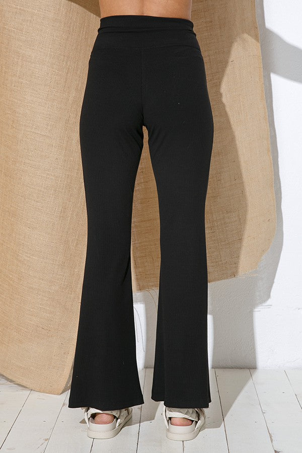 Ribbed Crossover Design Pants