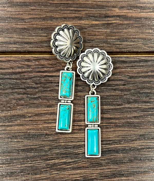 Bar Turquoise Post Earrings