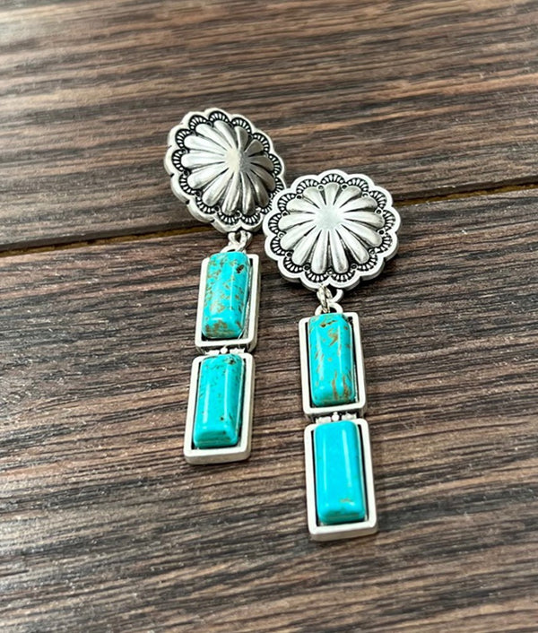 Bar Turquoise Post Earrings