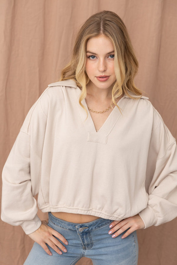 Cotton Terry Slouchy Top
