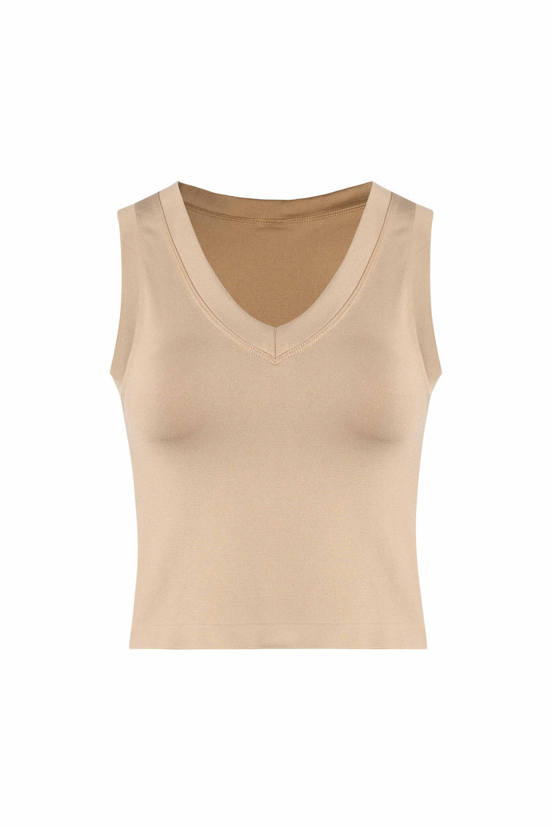 Smooth vneck crop tank (One size - 4 colors)