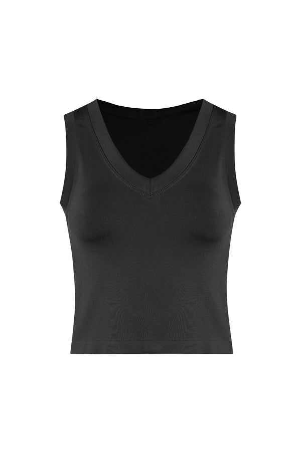 Smooth vneck crop tank (One size - 4 colors)