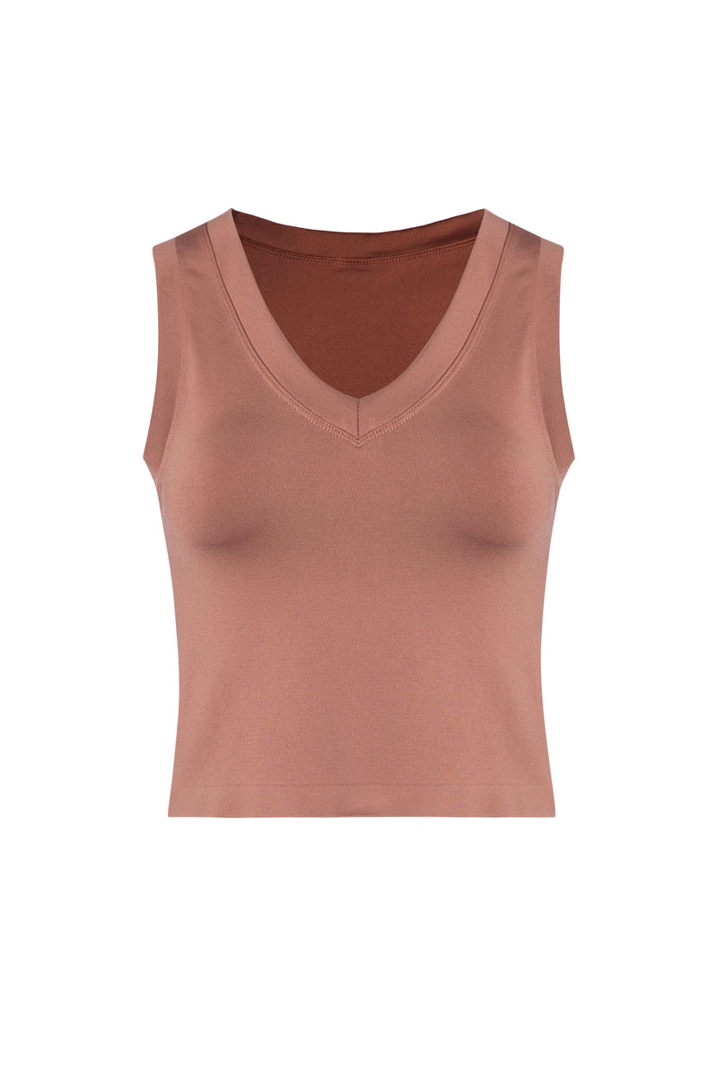 Smooth vneck crop tank (One size - 4 colors)