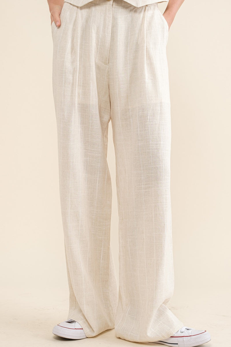 Quiet Luxury Striped Linen Pants