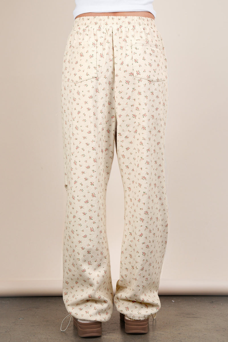 Floral Printed Linen Parachute Pants