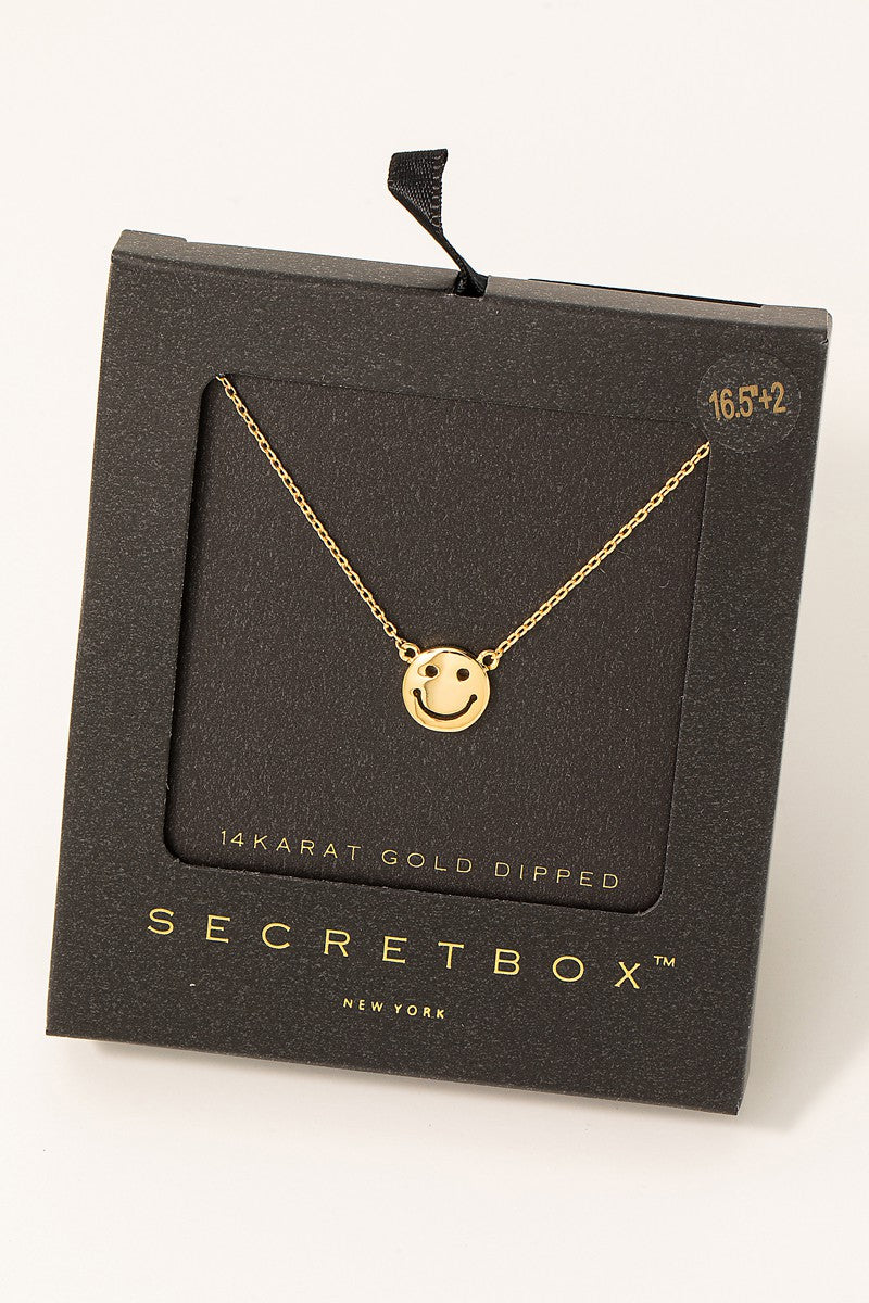 Secret Box Smiley Face Charm Necklace