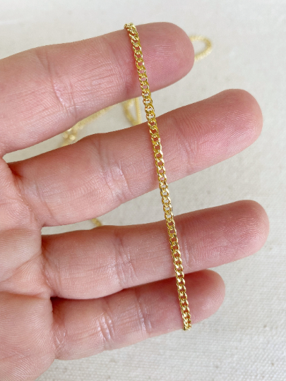 18k Gold Filled 2.0mm thickness Cuban Chain (Single Chain - 16 & 18 inch)