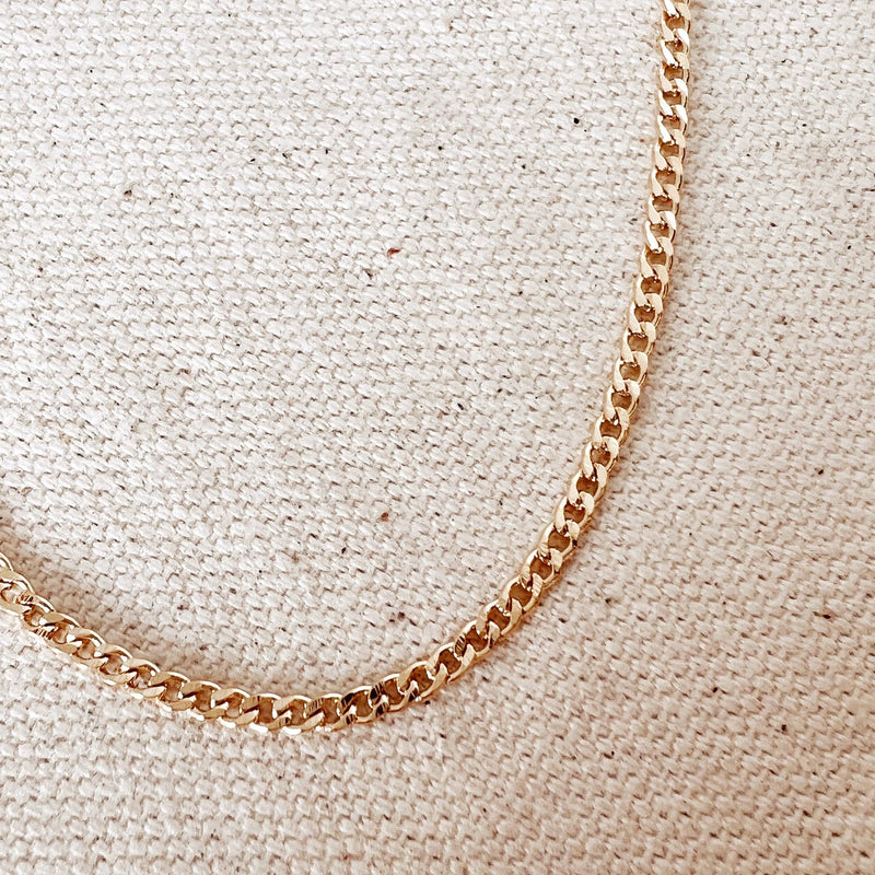 18k Gold Filled 2.0mm thickness Cuban Chain (Single Chain - 16 & 18 inch)