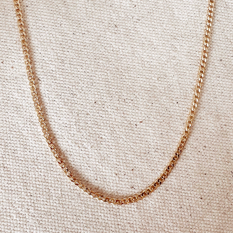 18k Gold Filled 2.0mm thickness Cuban Chain (Single Chain - 16 & 18 inch)