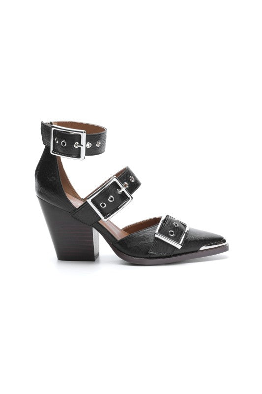 Black Hendrix - Pointed Toe Hollow Out Stiletto Sandals