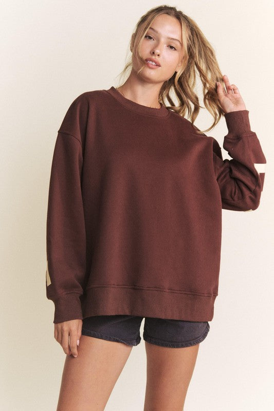 Printed "Be Yourself" Oversized Sweatshirt in Brown (Available in Sizes Small-XL!)