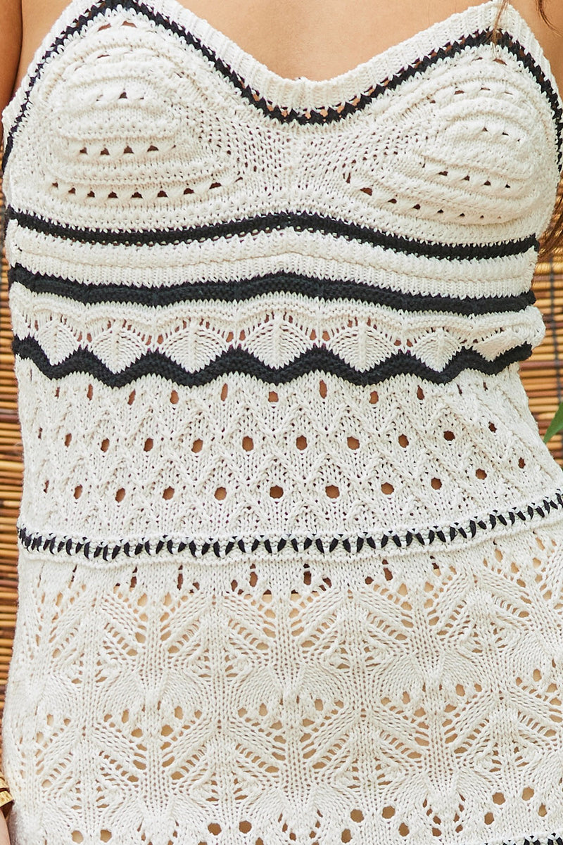 Coastal Cowgirl Crochet Dress in Ivory