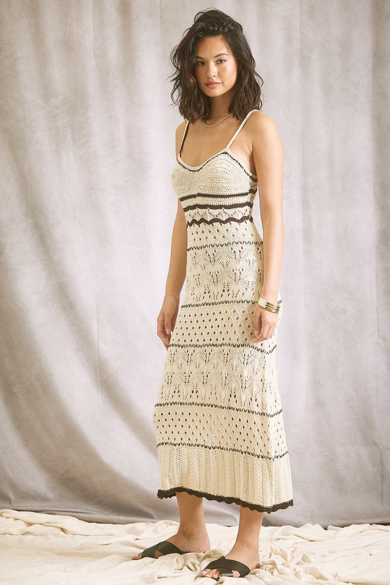RESTOCK - Coastal Cowgirl Crochet Dress in Taupe