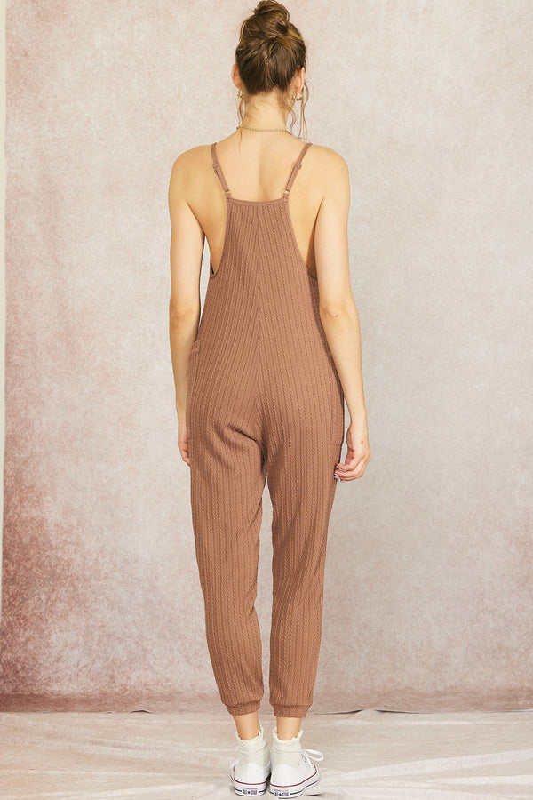 RESTOCK - Cable Knit Onesie in Brown