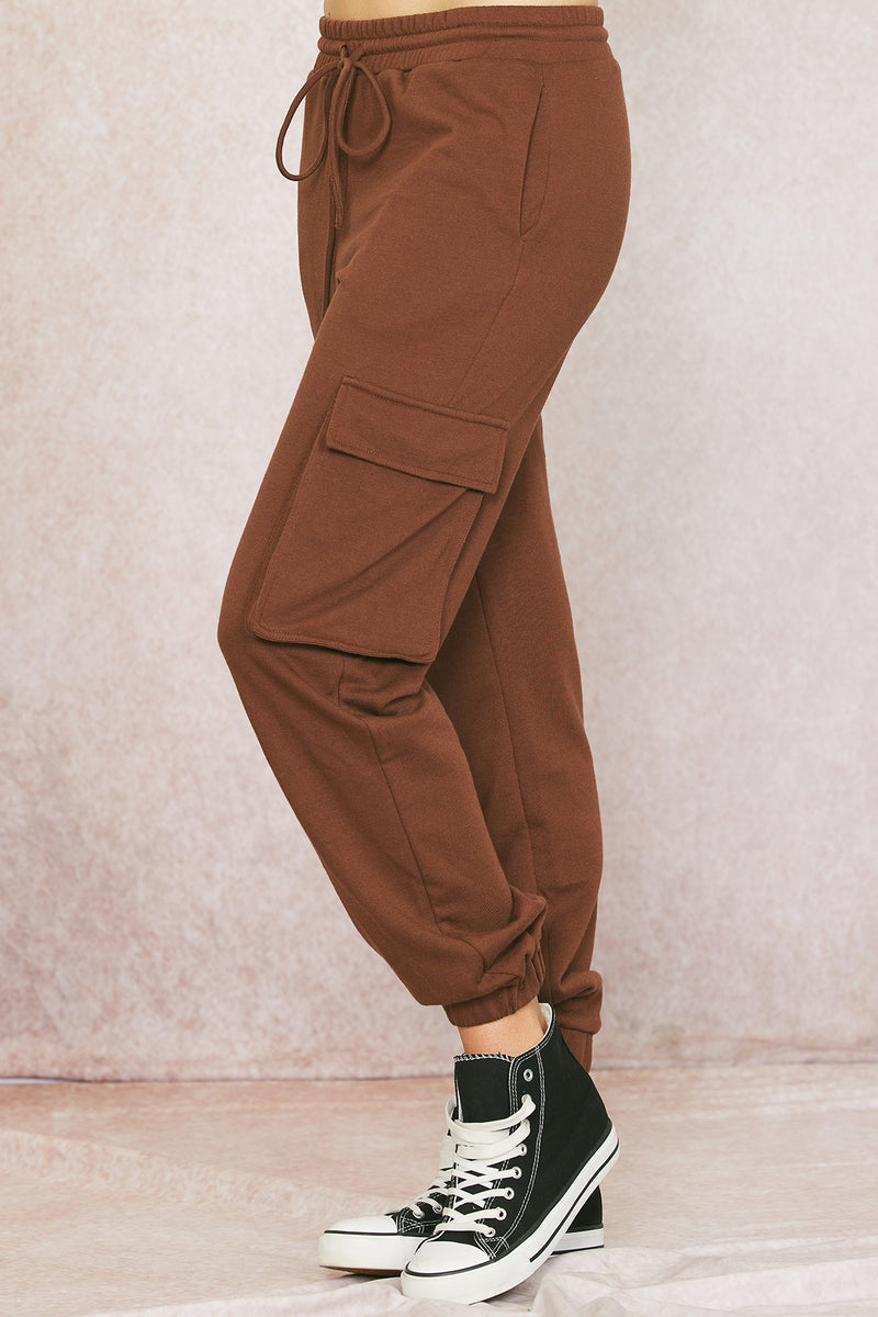 Cotton Terry Pants in Cocoa