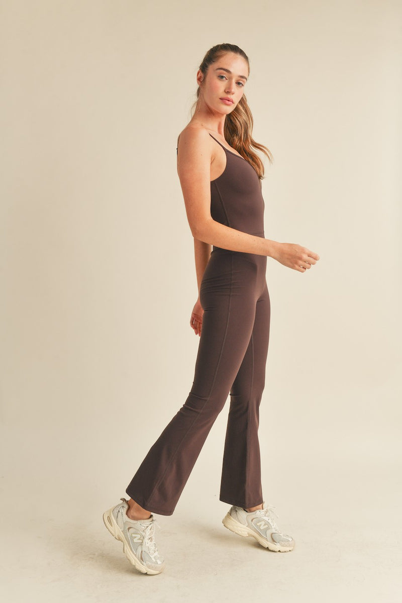 Flare Jumpsuit in Dark Chocolate