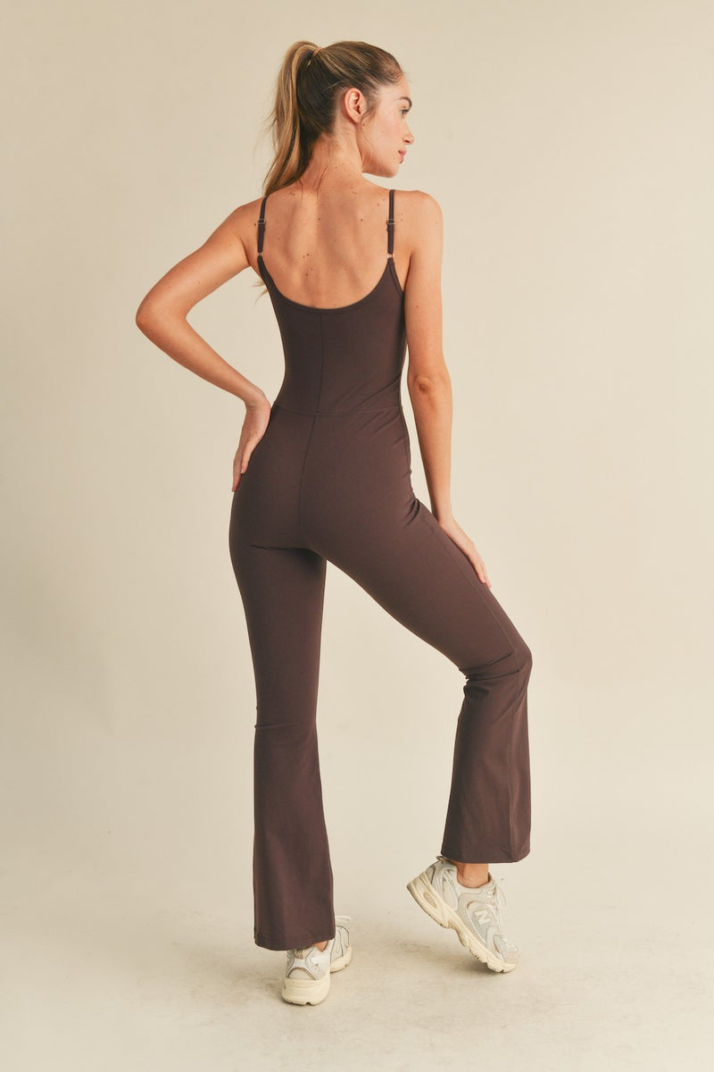 Flare Jumpsuit in Dark Chocolate