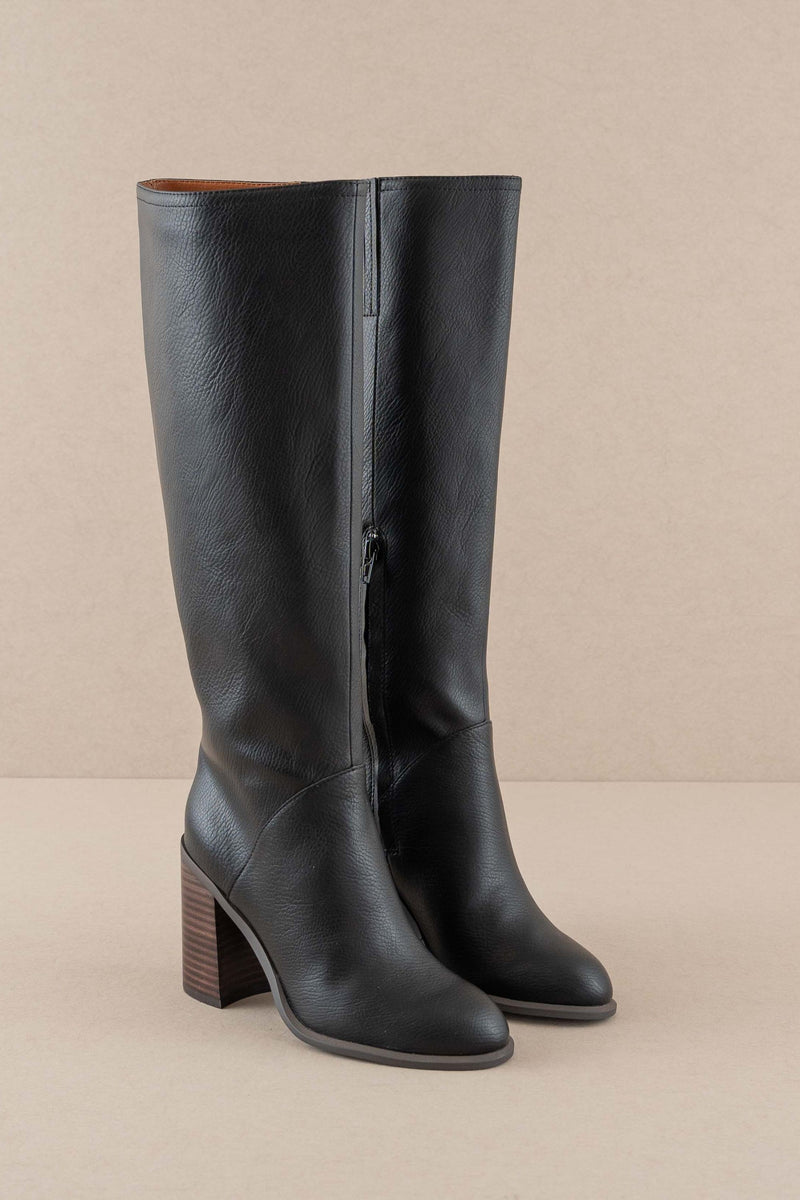 The Shiloh - Knee High Block Heel Boots in Black by Oasis Society