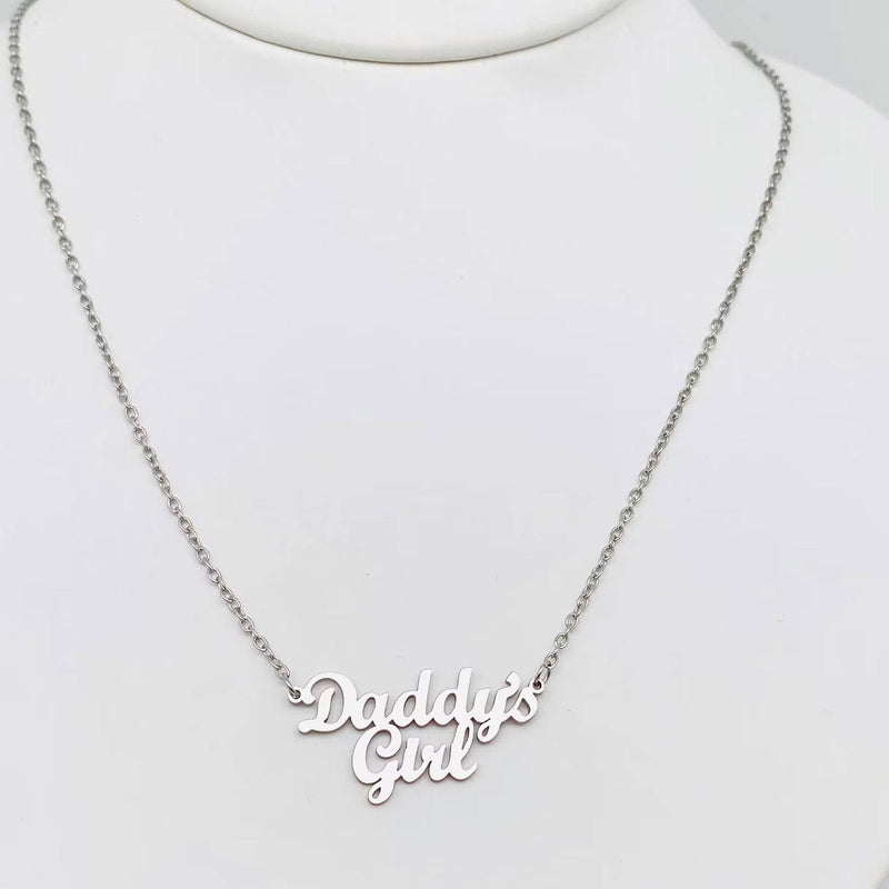 Daddy's Girl Stainless Steel Charm Pendant Necklace: Gold