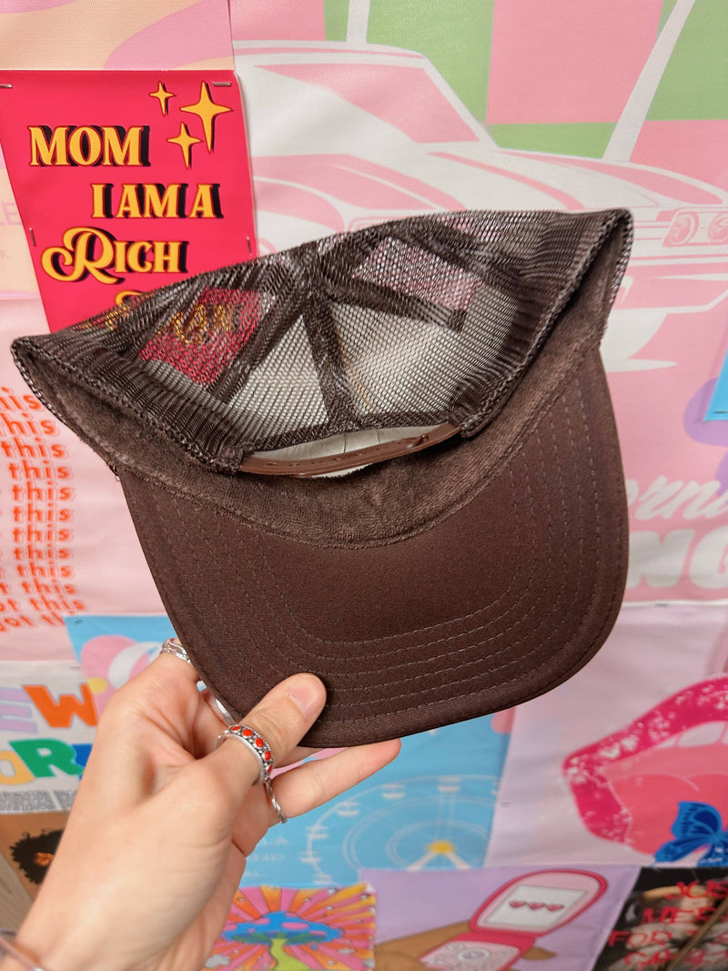 Brown Howdy Embroidery Trucker Hat: Western Fashion