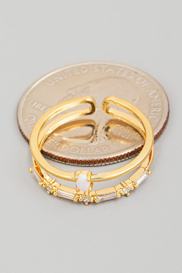 Double Band Fashion Ring in Gold