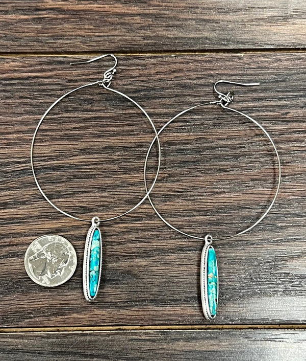 Gemstone Hoop Earrings