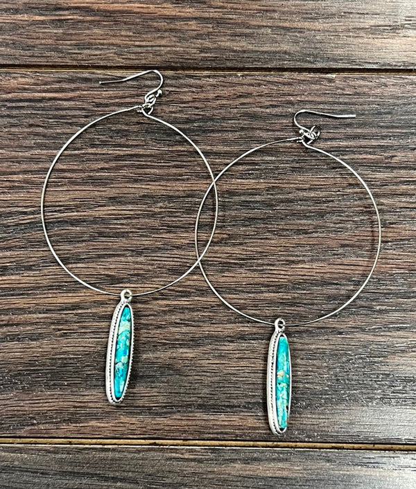 Gemstone Hoop Earrings