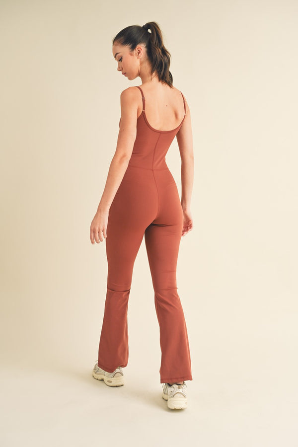 Flare Jumpsuit in Cinnamon