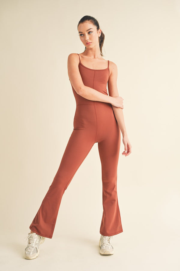 Flare Jumpsuit in Cinnamon