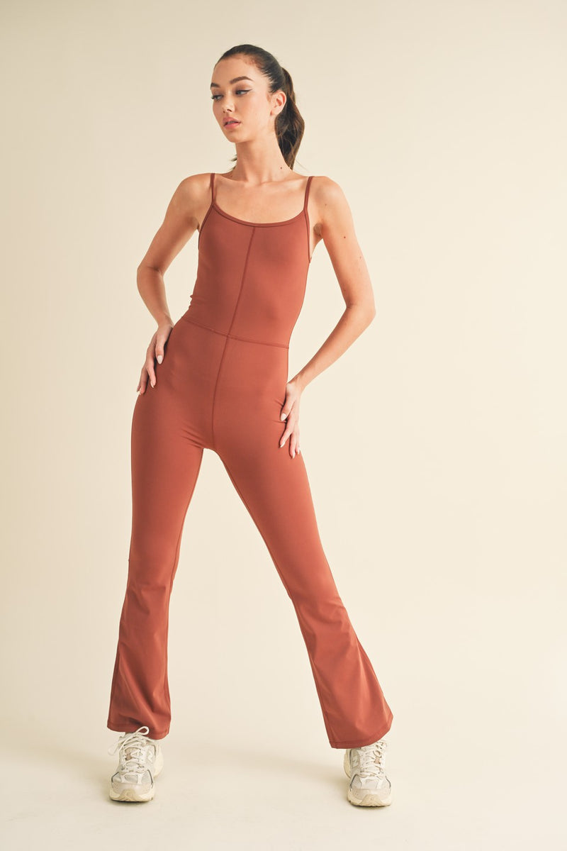 Flare Jumpsuit in Cinnamon