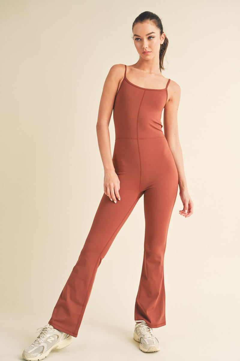 Flare Jumpsuit in Cinnamon