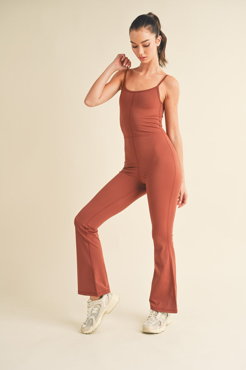 Flare Jumpsuit in Cinnamon