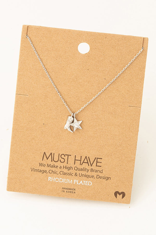 Cowboy Boots Star Pendant Necklace in Silver