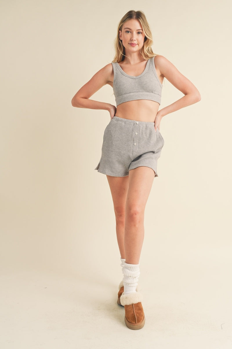 Waffle Shorts in Grey (Shorts Only)