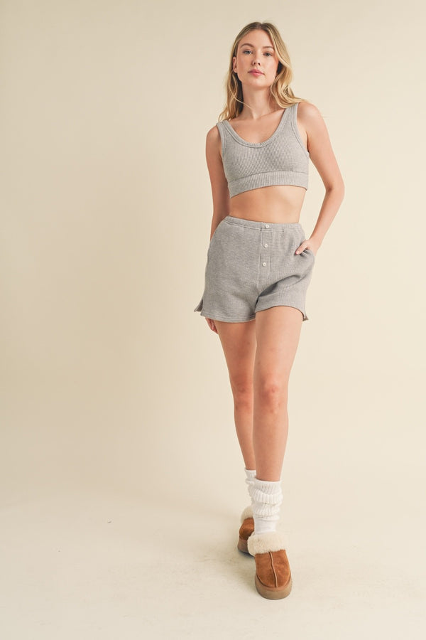 Waffle Shorts in Grey (Shorts Only)