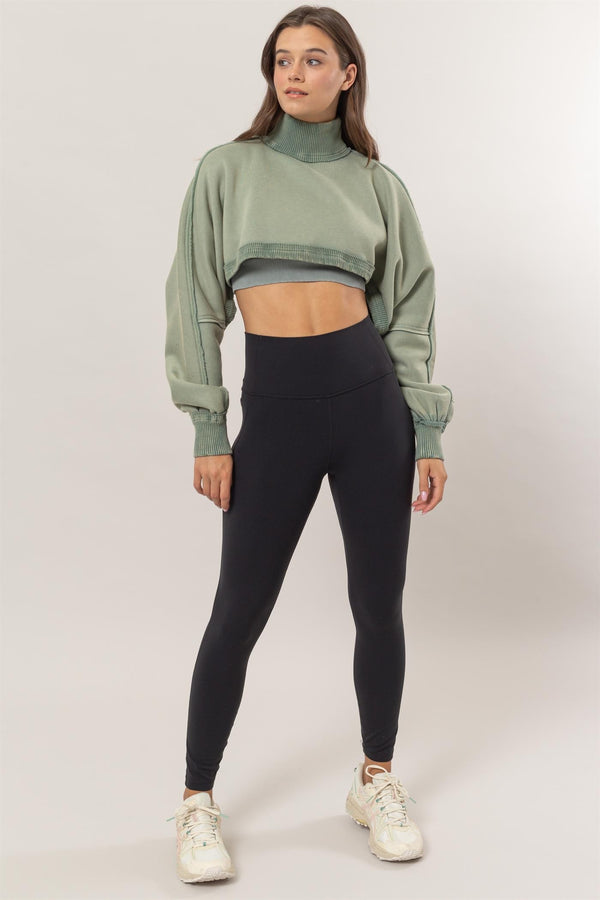 Cropped Turtleneck Sweater (Mint)